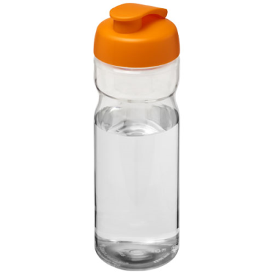 H2O ACTIVE® BASE 650 ML FLIP LID SPORTS BOTTLE in Clear Transparent & Orange.