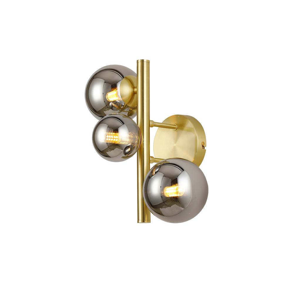 Luxuria Thorne Wall Light 3xG9 Satin Gold Chrome Plated Glass