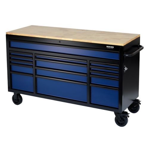 Draper Workbench Roller Tool Cabinet 15 Drawer 61" In Blue