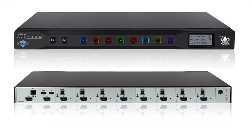 AVS-4128 - ADDERView AVS - Secure KVM Flexi-Switch, 8 Port KVM Switch, 8x Dual DP/HDMI, NIAP PP 4.0, AVS4128 (4K Secure KVM Switch) *NEW*