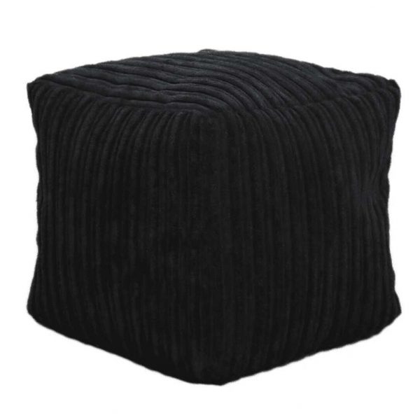 Black Chunky Cord Cube.Foam filled. Available in 2 sizes