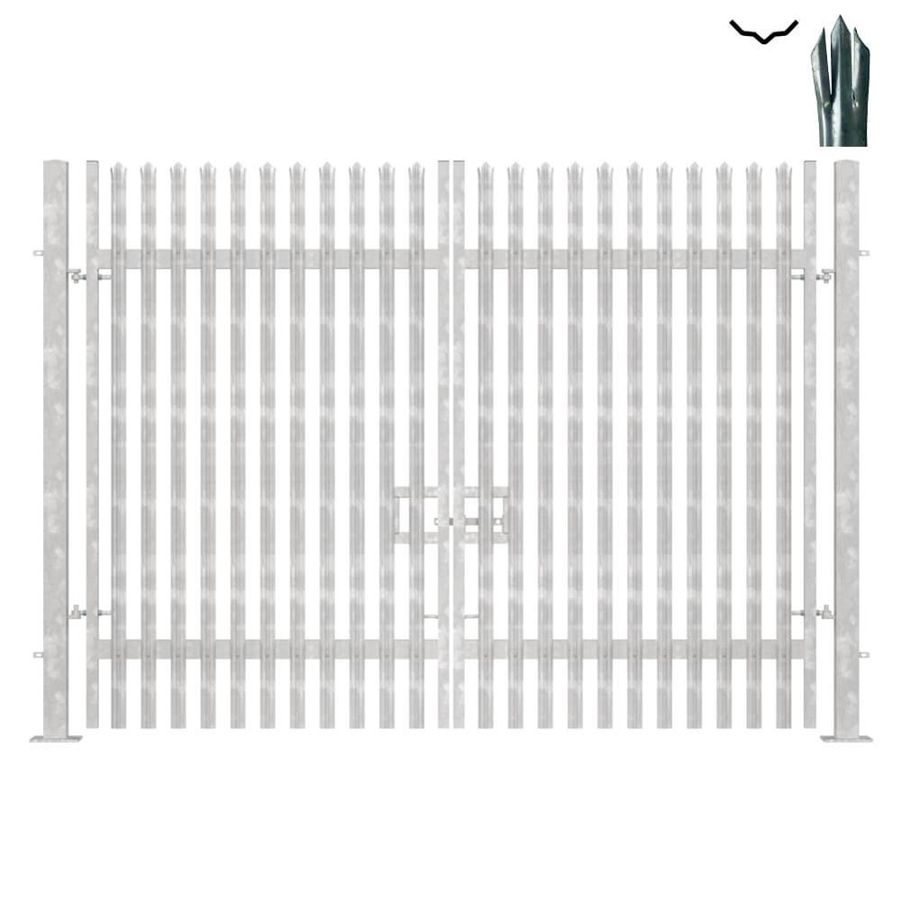 Double Leaf Bolt-Down Gate - 3.0m H x 4mGalvanised c/w Posts & Fittings