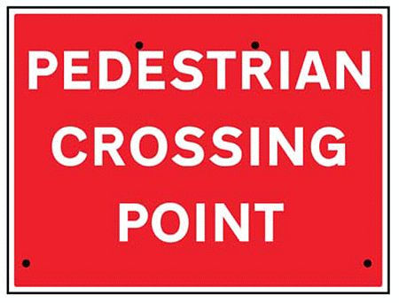 Pedestrian crossing point, 600x450mm Re-Flex Sign (3mm reflective polypropylene)