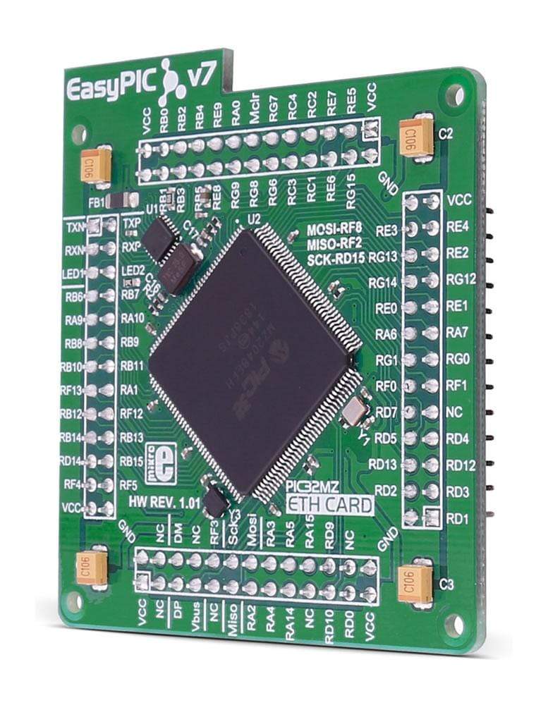 EasyPIC FUSION v7 ETH MCU card with PIC32MZ2048EFH144