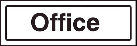 Office visual impact sign 5mm acrylic sign 450x150mm c/w stand off locators