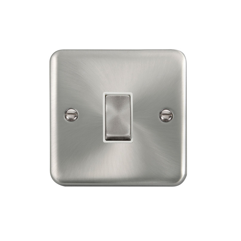 Click Deco Plus MiniGrid 1 Gang Switch Satin Chrome White Inserts