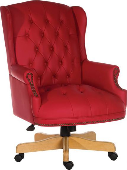 Traditional Chesterfield Red Leather Executive Chair - CHAIRMAN-ROUGE North Yourkshire