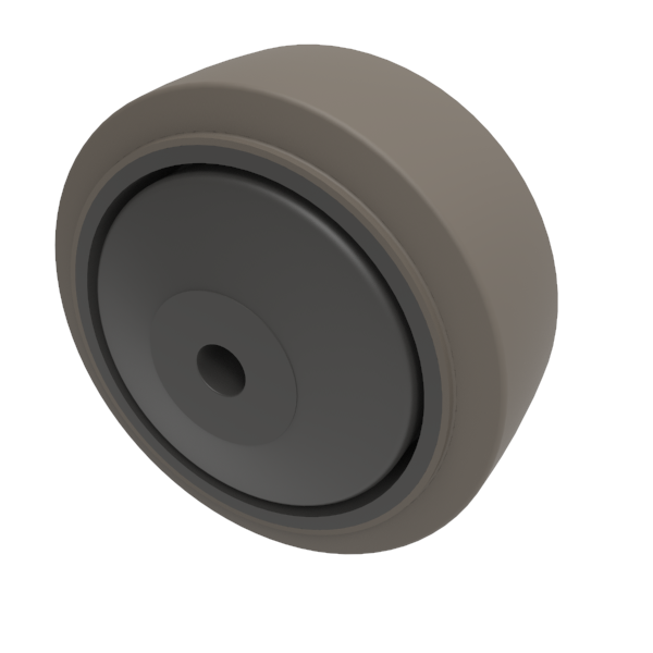 Soft Grey Rubber 80mm Ball Bearing Wheel 90kg Load