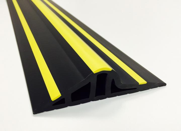 30mm Black / Yellow Rubber Garage Threshold Seal