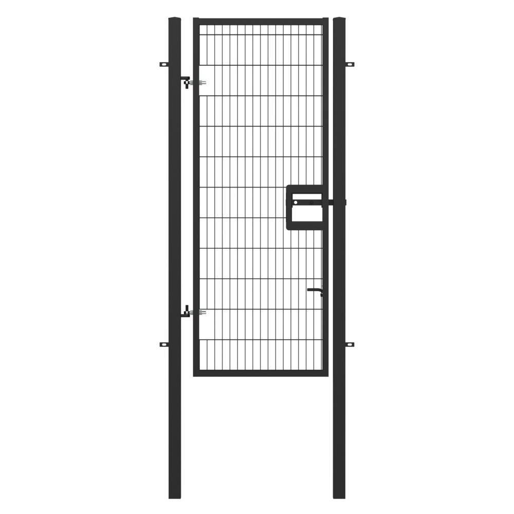 Twin Wire Single Leaf Gate H 2.4 x 1mBlack Powder Coated Finish, Concrete-In