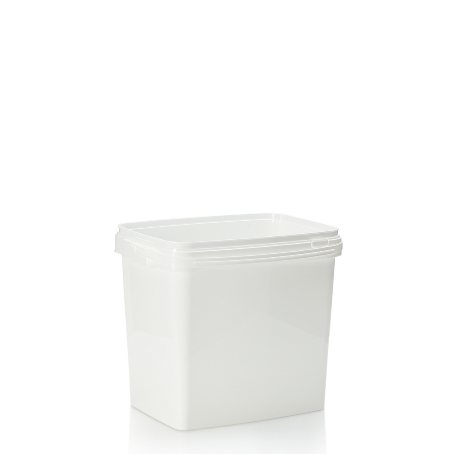25ltr White PP Rectangular Tamper Evident Pail with Plastic Handle