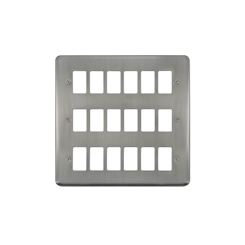 Click Deco Plus 18 Gang GridPro Frontplate Stainless Steel