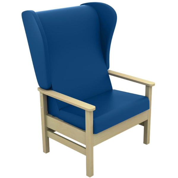 Atlas High Back Bariatric Arm Chair with Wings - Navy