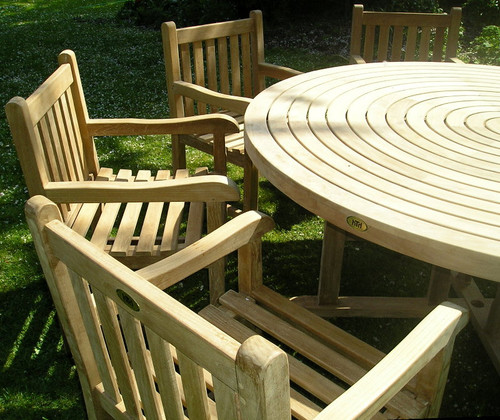 Providers of Turnworth Teak 180cm Round Ring Table Set with Southwold Arm Chairs
