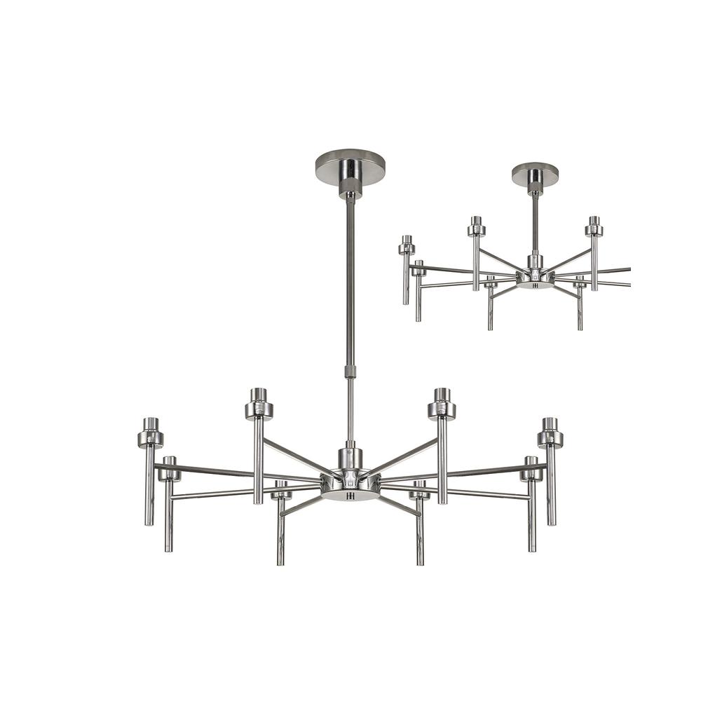 Luxuria Apex 70cm Polished Chrome 8 Light G9 Universal Telescopic/Semi Flush