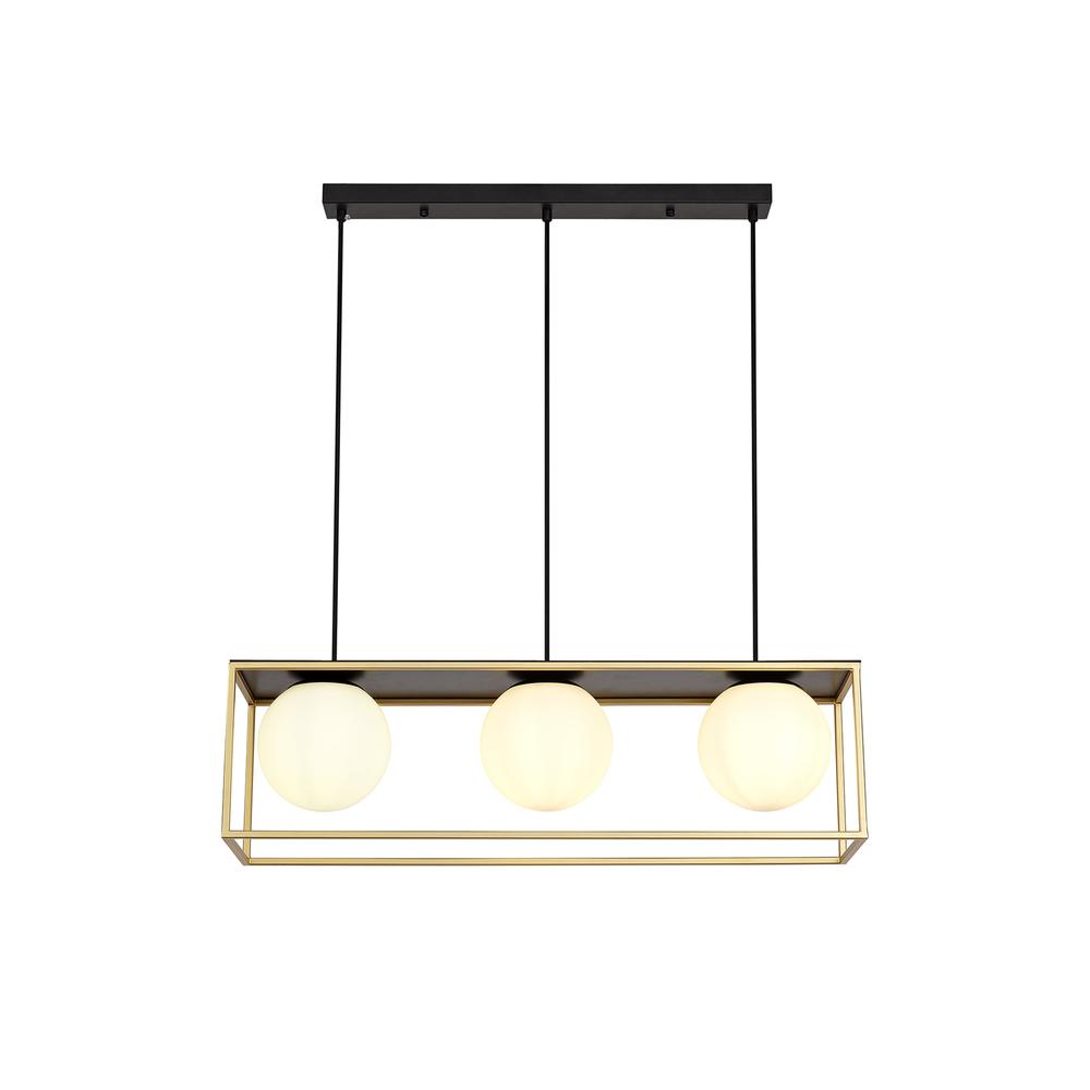 Luxuria Quasar Linear Pendant 3 Light Adjustable E14 Matt Black/Painted Gold