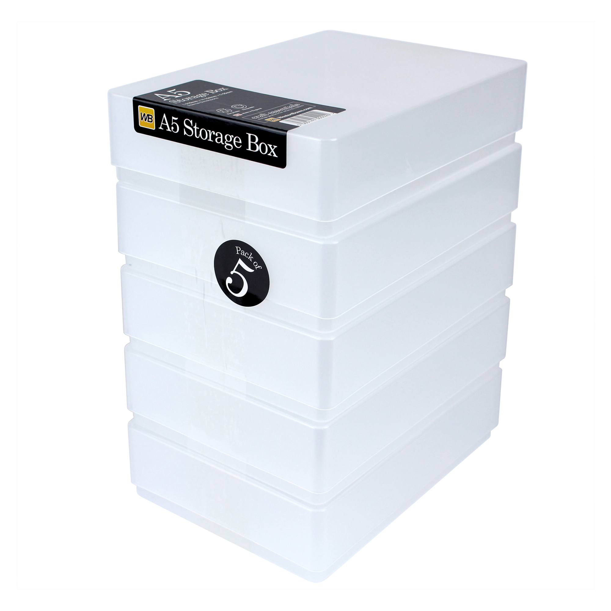A5 Plastic Storage Box, Clear, Transparent - Trade