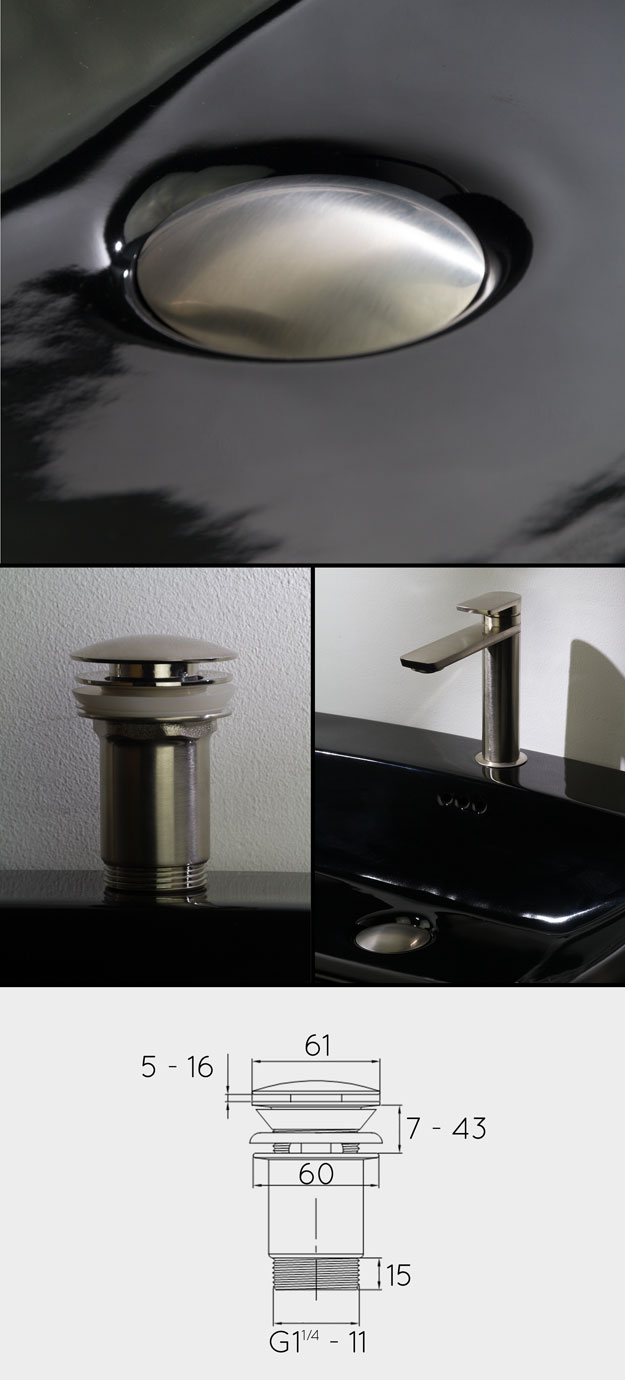 Brushed Nickel Basin Waste (36NN)