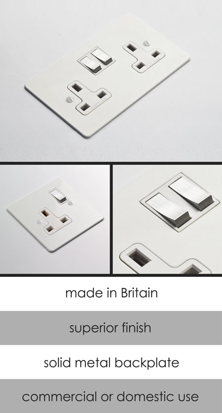 White Electrical Plug Socket (115B)