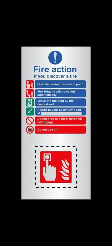 Call point fire action set  -  self adhesive vinyl