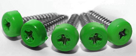 Poly top screws green (pack 12)