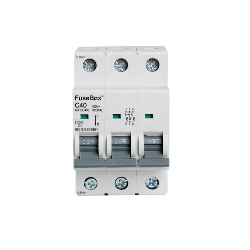 FuseBox MT10C403 MCB 40 Amp C Type 10kA 3 Pole