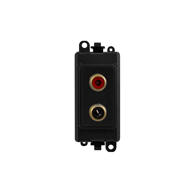 Click GridPro Twin RCA (Phono) Outlet Media Module Black