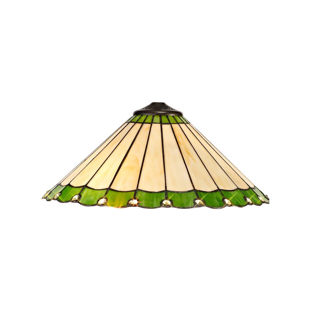 Luxuria Sleek Tiffany 40cm Shade Only Suitable For Pendant/Ceiling/Table Lamp Green/Cream/Crystal