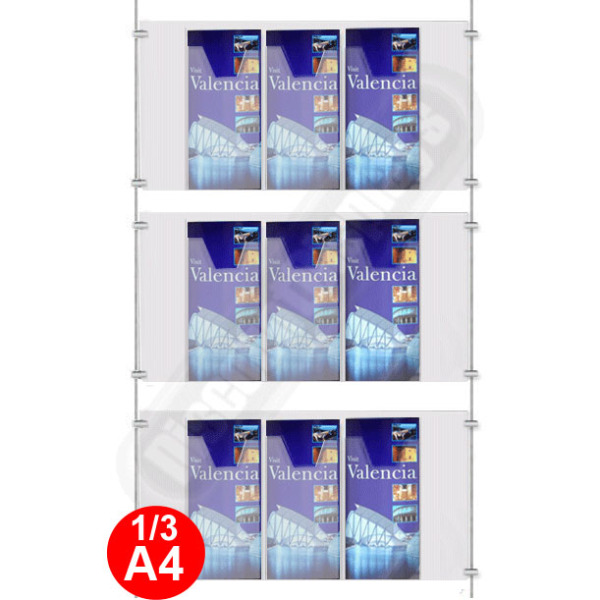 Cable Display 9x 1/3 A4 Leaflet Dispenser Kit