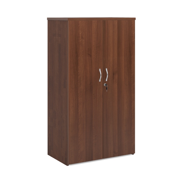 Universal Double Door Cupboard with 3 Shelves - Walnut