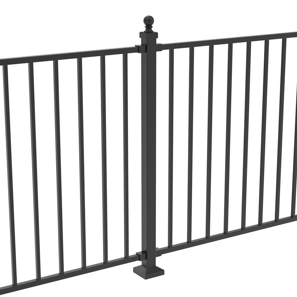 1100 x 50mm Fortitude Railings Per M Choice brackets, Ball Top Black Sand