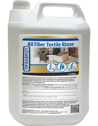 Stockists Of All Fibre Textile Rinse For Professional Cleaners