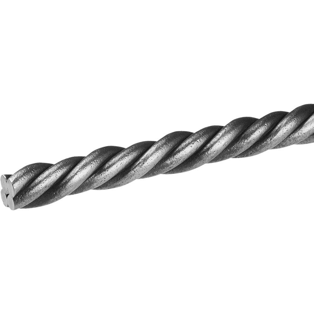 16mm x 3000mm Mild Steel Twisted Rope Bar