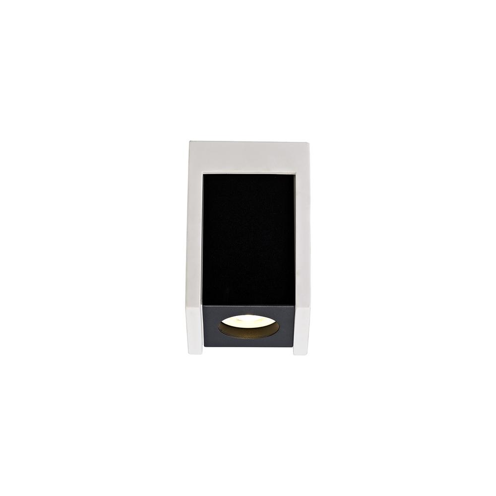 Luxuria Illumina 1 Light Square Ceiling GU10 White Paintable Gypsum With Matt Black Cover