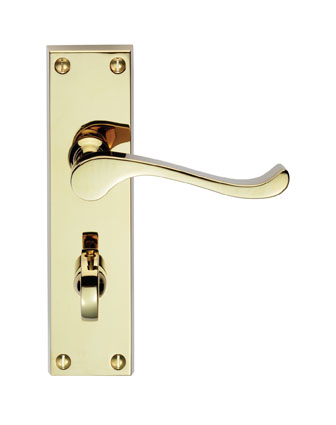 DL54WC Victorian Scroll Bathroom Lever PB