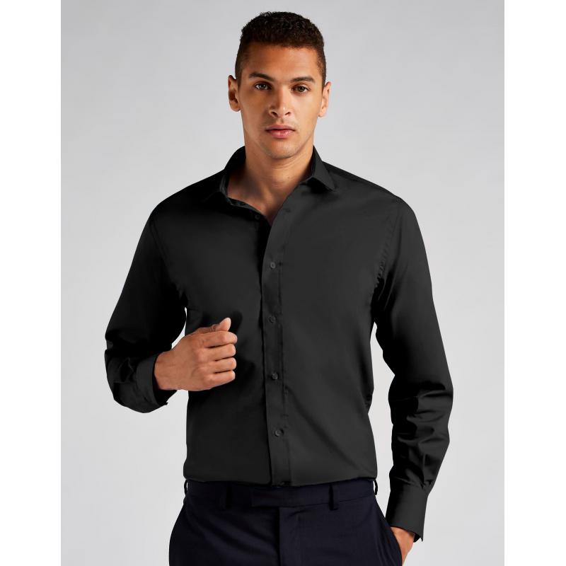 Kustom Kit Tailored Fit Long Sleeve Business Shirt