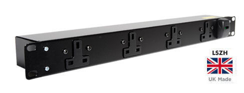 PDB-13A5H13A 5 Way Horizontal UK Socket PDU to UK Plug 2U Rackmount Power Distribution Unit 5 Port PDU - LSOH (BTO)