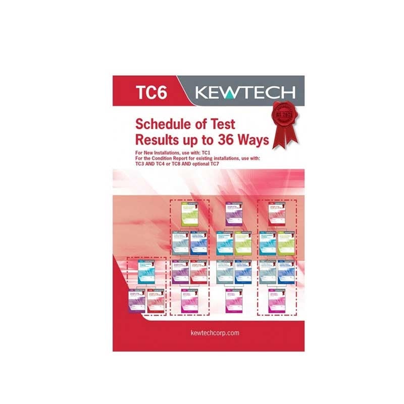 Kewtech TC6 Schedule of Test Results Upto 36 Ways