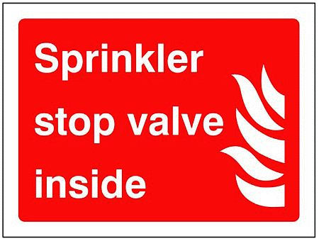 Sprinkler stop valve inside