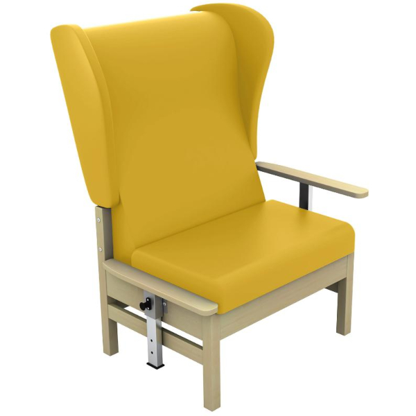 Atlas High Back Bariatric Arm Chair with Wings and Drop Arms - Primrose