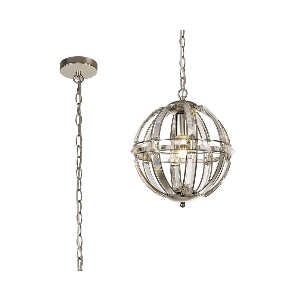 Luxuria Majorelle 31cm Small Round Pendant Light E27 Polished Nickel