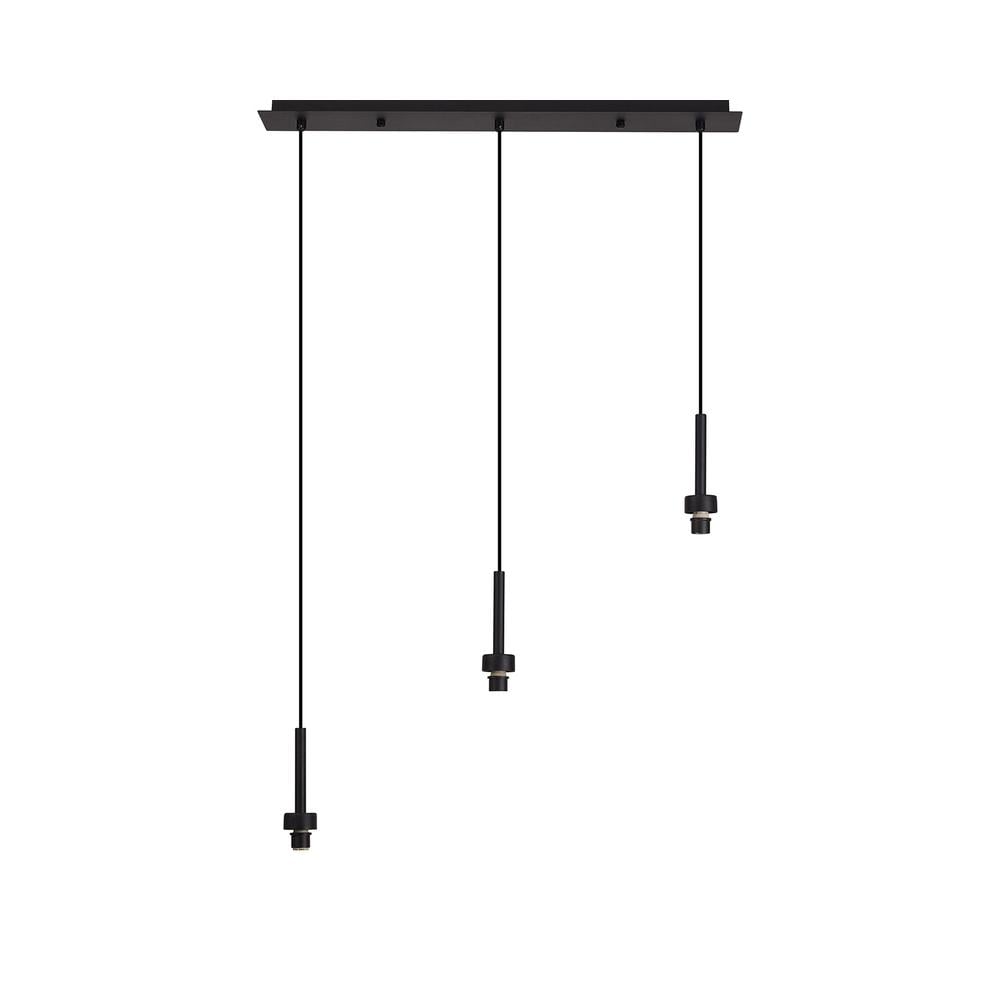 Luxuria Apex Satin Black 3 Light G9 Universal 2m Drop Linear Pendant