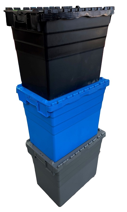 95 Litre Heavy Duty Colour Coded Attached Lid Containers