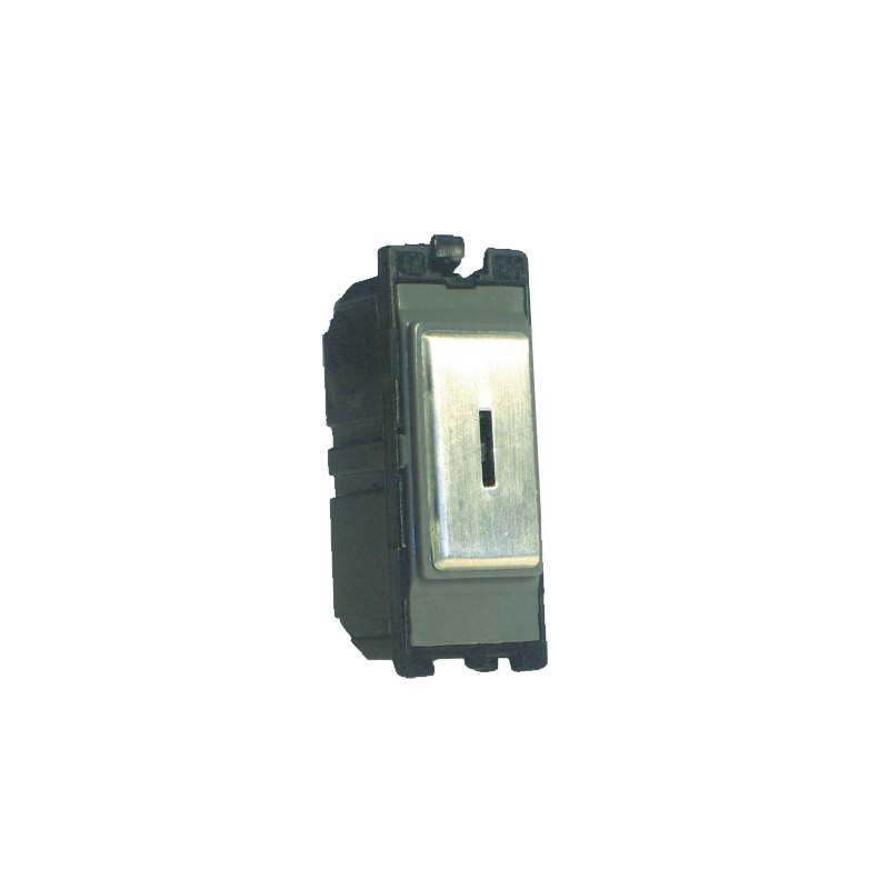 Varilight Power Grid 20A 1 Way DP Key Switch Stainless Steel