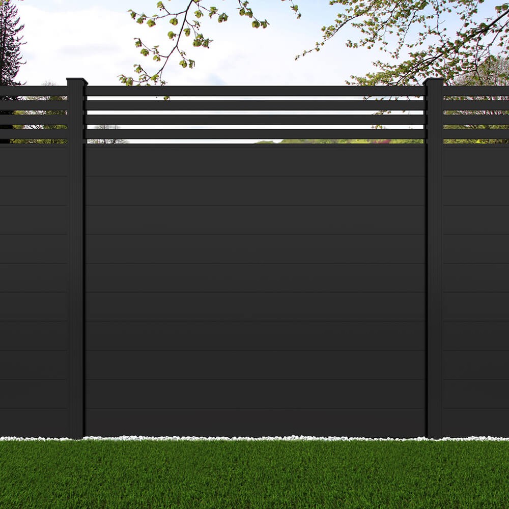 1.8m Connect + Parallel 50 Black Sand - Black Sand Posts - Metre Price