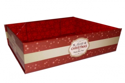 Easy Fold Gift Tray (20x15x5cm) - Small MERRY CHRISTMAS