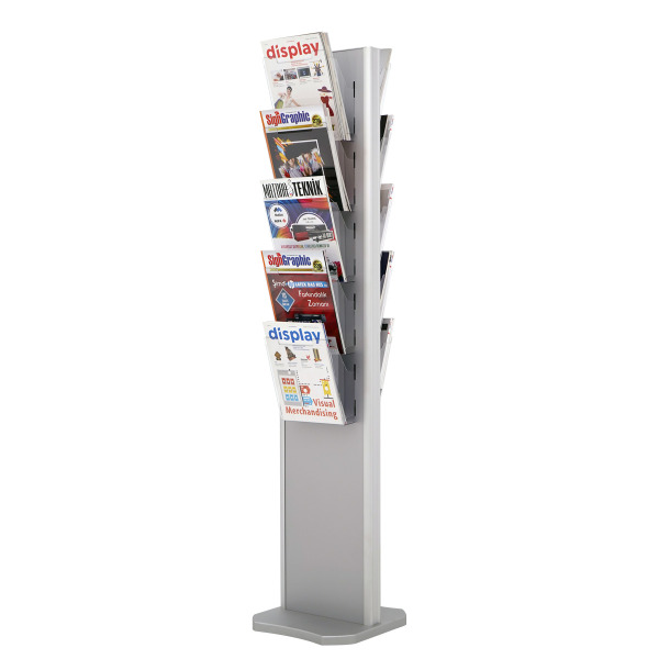 Totem 10 Pocket Floor Standing Magazine Holder