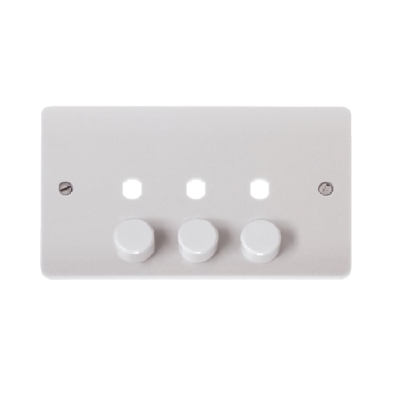 Click Mode 3 Gang Empty Module Dimmer Plate and Knob