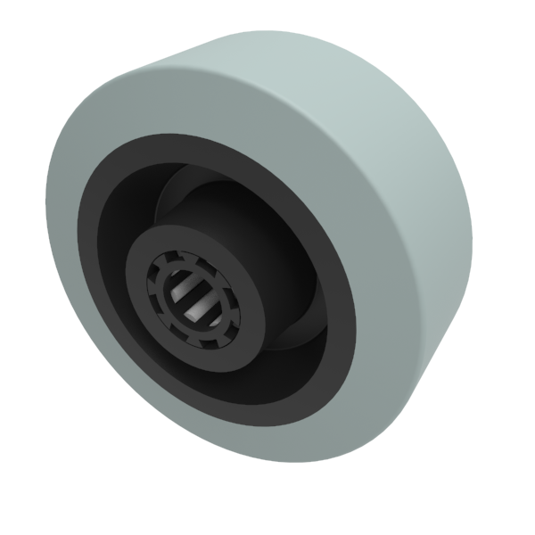 Grey Elastic Rubber 65shore A 80mm Roller Bearing Wheel 150kg Load