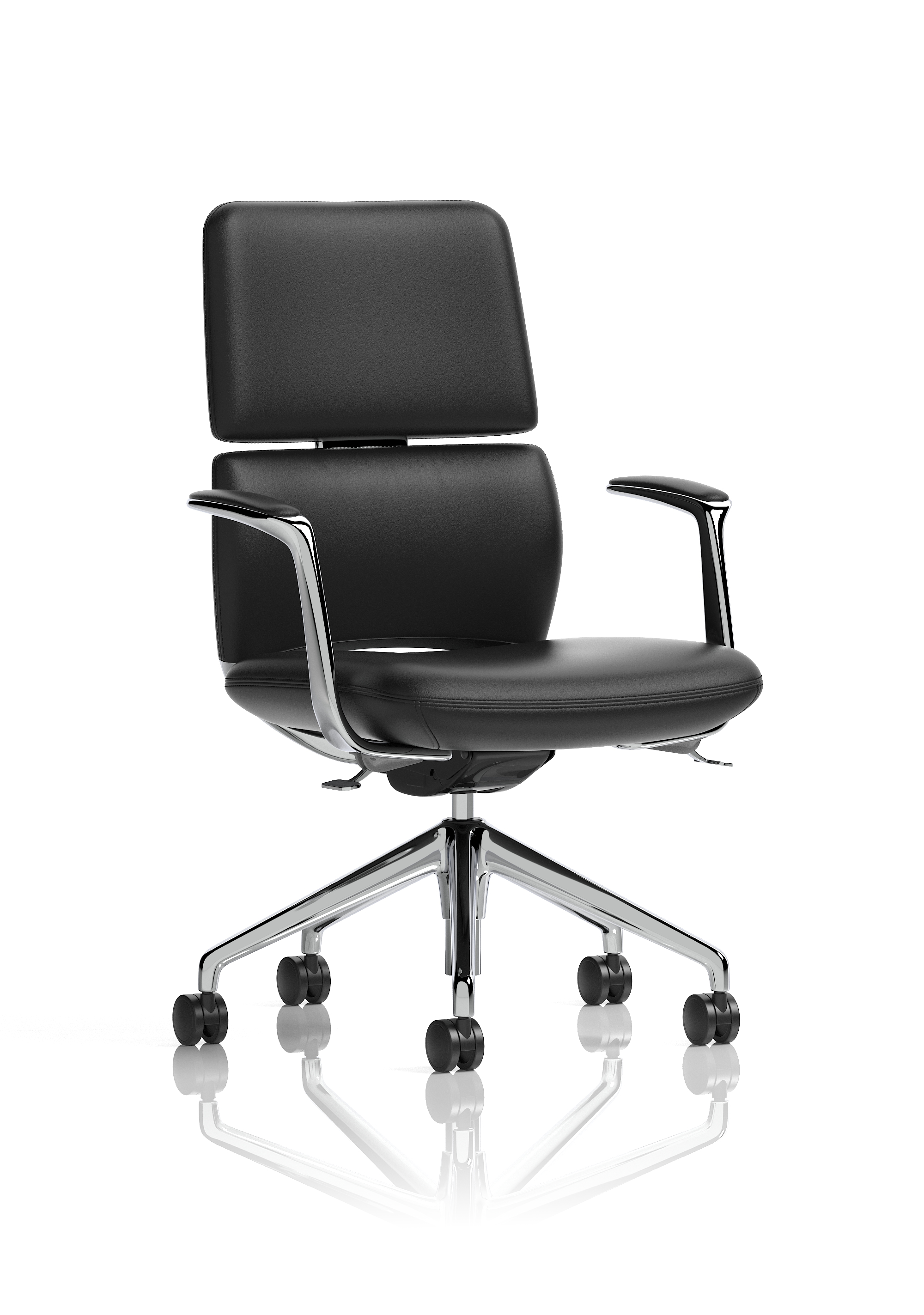 Modern Black Bonded Leather Executive Chair - Mode Huddersfield